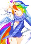  absurdres goggles goggles_on_head highres horse_tail jacket kumo_ni_notte my_little_pony my_little_pony_friendship_is_magic personification rainbow_dash short_shorts shorts tail wings 
