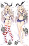  anchor anchor_hair_ornament ass ass_grab barefoot blonde_hair blush breasts dakemakura-koubou dakimakura dodojune elbow_gloves gloves grabbing_own_ass hair_ornament hairband highleg highleg_panties kantai_collection lifebuoy long_hair looking_at_viewer looking_back lying microskirt multiple_views navel nipples no_bra no_panties on_back on_stomach panties petite pussy rensouhou-chan sailor_collar shimakaze_(kantai_collection) shirt skirt small_breasts smile striped striped_legwear thighhighs thong torn_clothes torn_shirt underwear yellow_eyes 