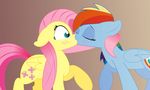  blush cutie_mark equine eyes_closed female fluttershy_(mlp) friendship_is_magic fur hair hi_res horse kissing lesbian mammal multi-colored_hair my_little_pony pegasus pony rainbow_dash_(mlp) rainbow_hair wafflenaw wings 