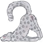  blush digitoxici eyes_closed feline female feral leopard mammal presenting pussy raised_tail smile snow_leopard 