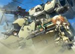  copyright_request gun highres mecha military multiple_girls nanaroku_(fortress76) rifle weapon 