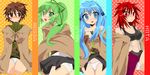  ass aussa blue_hair breasts brown_hair eria green_hair hiita medium_breasts multiple_girls panties red_hair underwear wynn yuu-gi-ou yuu-gi-ou_duel_monsters 