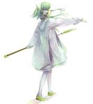  dosanko green_eyes green_hair hair_tubes ion male_focus short_hair_with_long_locks sidelocks solo staff tales_of_(series) tales_of_the_abyss 