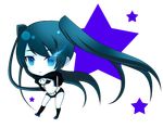  bad_id bad_pixiv_id bikini_top black_hair black_rock_shooter black_rock_shooter_(character) blue_eyes boots chibi d_(pixiv544157) full_body long_hair navel short_shorts shorts solo star transparent_background twintails very_long_hair 