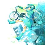  backpack bad_id bad_pixiv_id bag bicycle blue_eyes blue_hair boots chair gloves ground_vehicle hat jugem kawashiro_nitori short_hair solo table touhou twintails two_side_up 