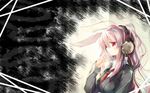  animal_ears bunny_ears hair_over_one_eye headphones highres long_hair necktie pink_eyes pink_hair reisen_udongein_inaba solo touhou wallpaper yudesoba 