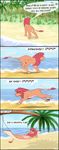  beach comic english_text feline feral hammock lion male mammal palm sea seaside solo text water z-lion 