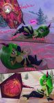  amy_rose belly blush death digestion female forest horn lizard long_tail looking_at_viewer reptile scalie sega snow sonic_(series) sonic_lost_world text tree video_games vorarephilia vore winter zeena 