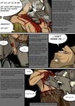  2013 anthro battle blood canine comic dialog english_text fangs fur human male mammal muscles raus text were werewolf 