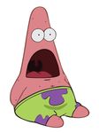  open_mouth patrick_star plain_background reaction_image spongebob_squarepants starfish unknown_artist white_background wide_eyed 