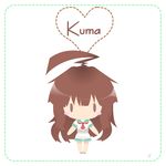  ahoge blush brown_eyes brown_hair character_name chibi heart kantai_collection kuma_(kantai_collection) long_hair solo takanashi_hiyori 