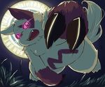  claws glowing glowing_eyes grass night nintendo open_mouth outside pok&#233;mon pok&eacute;mon tanabataday teeth video_games zangoose zangoose_day 