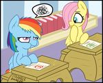  a+ annoyed blue_eyes book bookshelf desk duo equine female fluttershy_(mlp) friendship_is_magic hair littlest_pet_shop mammal multi-colored_hair my_little_pony paper pegasus pencil pink_hair purple_eyes rainbow_dash_(mlp) rainbow_hair strangerdanger t&#233;st t&eacute;st wings 