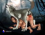  anal_penetration animal_genitalia anus backsack balls bestiality breasts brown_hair butt canine canine_penis cum cum_in_ass cum_inside destijl dirty female feral fur grey_fur hair human interspecies lara_croft male mammal nude penetration penis pussy scratches sex straight tomb_raider wolf 