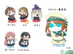  &gt;_&lt; ahoge akashi_(kantai_collection) bird cha_(kantai_collection) chibi chick closed_eyes error_musume girl_holding_a_cat_(kantai_collection) glasses gun hair_ornament hair_ribbon hairband hat hip_vent hiyoko_(kantai_collection) kantai_collection majokko_(kantai_collection) midori_(kantai_collection) multiple_girls ooyodo_(kantai_collection) open_mouth ponytail puchimasu! rashinban_musume ribbon school_uniform serafuku translated twintails wavy_mouth weapon witch_hat yuureidoushi_(yuurei6214) 