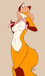  big_breasts breasts canine female fluffy_tail fox fur hair long_hair looking_at_viewer mammal nude open_mouth orange_fur ribbons smile solo starfighter 