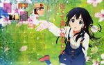  absurdres black_hair blue_eyes highres kitashirakawa_anko kitashirakawa_tamako long_hair low_twintails mole mole_on_neck official_art ooji_mochizou tamako_love_story tamako_market tokiwa_midori tsunoda_yuuki twintails 