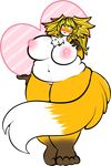  alpha_channel areola big_breasts big_butt blush breast_grab breasts butt canine chest_tuft chubby cute dog erect_nipples female fur green_eyes hair huge_breasts looking_at_viewer mammal navel nipples obese open_mouth overweight pink_nipples tail_tuft tehbuttercookie tuft white_fur wide_hips yellow_fur 