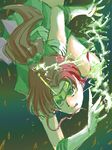  bishoujo_senshi_sailor_moon brown_hair circlet electricity green green_sailor_collar hair_bobbles hair_ornament kino_makoto mabo77x1 ponytail sailor_collar sailor_jupiter sailor_senshi_uniform serious solo tegaki 