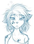  canine clothed clothing dog drunk feline female fur hair hybrid kathrin_(twokinds) keidran leopard long_hair looking_at_viewer mammal plain_background short_hair sketch sleepy snow_leopard solo spots tom_fischbach twokinds white_background 