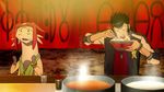  2boys animated animated_gif black_hair dandy_(space_dandy) eating food meow_(space_dandy) multiple_boys noodles ramen space_dandy 