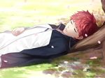  bad_id bad_pixiv_id closed_eyes emiya_shirou fate/stay_night fate_(series) jacket lying male_focus mitsuki_mitsuno red_hair sleeping solo 