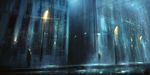  blue building city dark korbox night original rain scenic water 