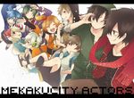  5boys amamiya_hibiya asari_toko black_hair blonde_hair blue_eyes blue_hair brown_hair dress ene_(kagerou_project) green_hair headphones hood hoodie kagerou_project kano_shuuya kido_tsubomi kisaragi_momo kisaragi_shintarou konoha_(kagerou_project) kozakura_marry long_hair multiple_boys multiple_girls red_eyes seto_kousuke short_hair side_ponytail silver_hair smile twintails 