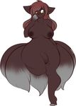  big_nipples breasts brown_fur brown_hair canine cute dickgirl dog erect_nipples flaccid fur hair intersex long_hair mammal nipples penis plain_background solo tehbuttercookie thick_thighs voluptuous white_background wide_hips yellow_eyes 