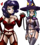  angry bdsm blush bondage bound breasts domination ear_piercing female female_domination friendship_is_magic human humanized kevinsano leash lesbian lingerie mammal my_little_pony piercing rarity_(mlp) smile trixie_(mlp) 