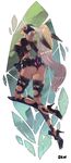  animal_ears ass breasts bunny_ears dark_skin dr.wolf ears_through_headwear final_fantasy final_fantasy_xii fran greaves helmet high_heels highres large_breasts long_hair long_legs ponytail revealing_clothes sideboob solo thighhighs viera white_hair 