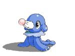 4:3 ambiguous_gender animated blue_skin bubble digital_media_(artwork) eyes_closed flippers loop mon311 nintendo open_mouth pink_nose pixel_(artwork) pixel_animation pok&eacute;mon pok&eacute;mon_(species) popplio safe simple_background smile solo video_games water white_background 