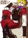  blonde_hair dio_brando jojo_no_kimyou_na_bouken male_focus red_eyes solo tit_horse 