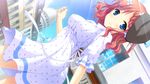  blue_eyes dress game_cg hat koisuru_natsu_no_last_resort maki_shiori mottsun pulltop red_hair short_hair 