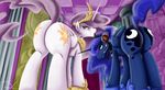  big_butt blush butt equine female feral friendship_is_magic horn horse james_corck looking_at_viewer looking_back mammal my_little_pony pony princess_celestia_(mlp) princess_luna_(mlp) princess_molestia_(mlp) winged_unicorn wings 