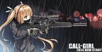  aiming assault_rifle blonde_hair blue_eyes call_of_duty covered_mouth english gun headset heckler_&amp;_koch highres long_hair long_sleeves mask rain rifle scarf sl8 solo suppressor twintails weapon yuri_shoutu 