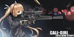  aiming assault_rifle blonde_hair blue_eyes call_of_duty casing_ejection covered_mouth english gun headset heckler_&amp;_koch highres long_hair long_sleeves mask rifle scarf shell_casing sl8 solo suppressor twintails weapon yuri_shoutu 