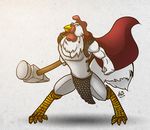  armor avian bird cape chicken feretta hammer male muscles solo tumblr weapon 