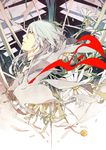  artist_name flower ian_olympia makishima_shougo male_focus psycho-pass solo white_hair yellow_eyes 