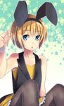  animal_ears armin_arlert blonde_hair blue_eyes bunny_boy bunny_ears bunnysuit crossdressing highres male_focus miu91_(miu91_) otoko_no_ko pantyhose shingeki_no_kyojin short_hair solo usamin wrist_cuffs 