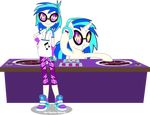  absurd_res alpha_channel arm_warmers blue_hair clothing duo equestria_girls equine eyewear female friendship_is_magic glasses hair headphones hi_res hi_rs horn horse human ipod legwear mammal mp3_player musical_note my_little_pony pony record_player smile sneakers socks stockings sunglasses turntable two_tone_hair unicorn vector-brony vinyl_scratch_(eg) vinyl_scratch_(mlp) 