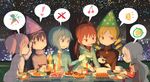  6+girls akemi_homura black_hair blonde_hair blue_hair bow casual cheese cherry christmas confetti dress drill_hair food fruit hair_bow hair_ribbon hairband hat heart kaname_madoka long_hair mahou_shoujo_madoka_magica mahou_shoujo_madoka_magica_movie miki_sayaka momoe_nagisa multiple_girls party_hat party_popper pink_hair ponytail red_hair ribbon sakura_kyouko samidare short_hair short_twintails spoken_exclamation_mark spoken_food spoken_heart tomoe_mami twin_drills twintails two_side_up white_hair 