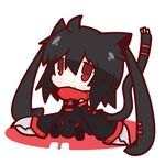  ahoge animal_ears black_hair cat_ears cat_tail chibi claws highres long_hair nuu_(nu-nyu) original red_eyes sitting solo tail thighhighs twintails 