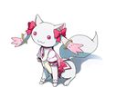  bad_id bad_pixiv_id bow cosplay gloves hair_bow kaname_madoka kaname_madoka_(cosplay) kyubey magical_girl mahou_shoujo_madoka_magica no_humans simple_background solo soul_gem tail white_background yoplait 