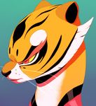  feline female gradient_background kung_fu_panda mammal master_tigress portrait profile solo sunibee tiger 