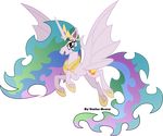  absurd_res alpha_channel bat_pony equine female feral friendship_is_magic hi_res horn horse mammal my_little_pony pony princess_celestia_(mlp) solo vector-brony winged_unicorn wings 