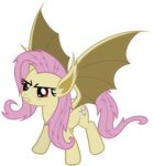  absurd_res alpha_channel angry bat_pony bat_wings cutie_mark equine fangs female fluttershy_(mlp) friendship_is_magic hair hi_res magister39 mammal messy_hair my_little_pony plain_background red_eyes solo transparent_background vampire wings 