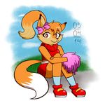  canine cheerleader female fox mammal midriff penny_fox pom_poms ponytail ribbons safe skirt smile solo tails-doll-lover 