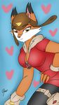  amazing-rannybella anthro aviator_hat breasts canine claws cleavage clothed clothing female fox leaning leaning_forward mammal penny_fox pose smile solo suit 