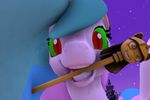  3d animated argodaemon cgi chewing equine female feral friendship_is_magic horn horse looking_at_viewer mammal my_little_pony pony princess_celestia_(mlp) source_filmmaker twilight_scepter_(mlp) winged_unicorn wings 